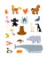Animals set. Beast collection. cute cartoon animal.Â jungle and forest Wild nature. Fauna of Different Continents